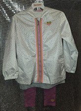 Juicy Couture Girl's 3 Piece Jacket Leggings Set Iridescent Silver Size 6 NWT  