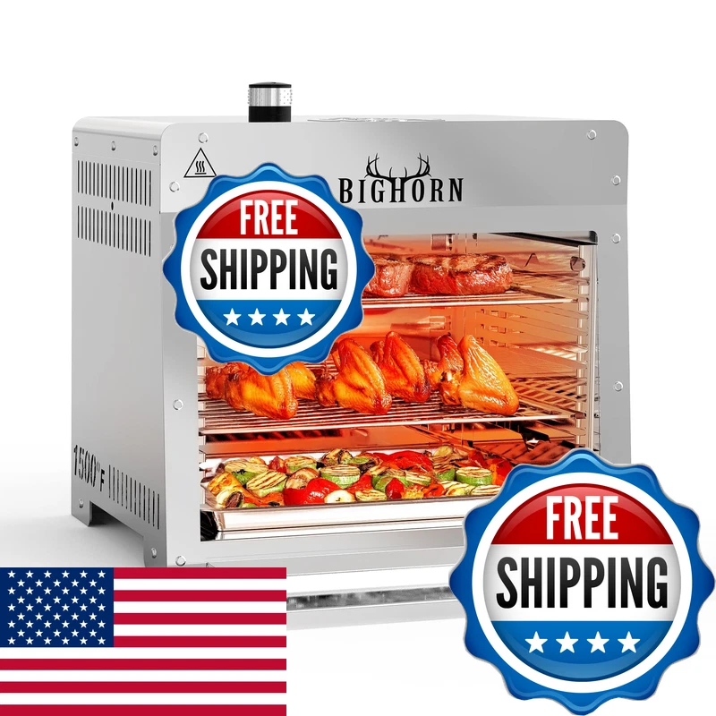 Big Horn Outdoors 1500F Small Infrared Propane Gas Grill Portable Steak Broiler
Opens in a new windo