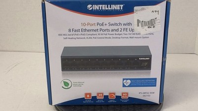 Intellinet IPS-08F02-95W 562102 10-Port PoE+ Switch *READ