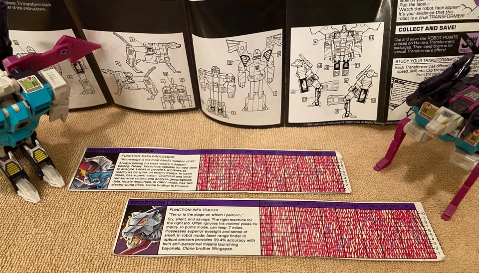 Clones Decepticon Transformers de colección POUNCE & WINGSPAN completo G1 Takara 1987 Foto 3 de 4