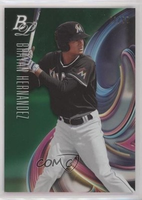 2018 Bowman Platinum Top Prospects Green 21/99 Brayan Hernandez #TOP-73 v1x