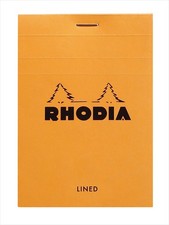Rhodia Staplebound Notepad - Lined 80 sheets - 3 3/8 x 4 3/4 - Orange cover