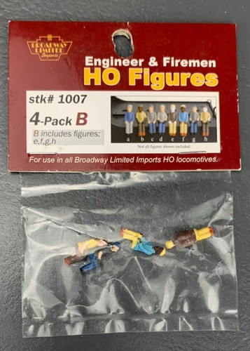 HO Broadway Limited Imports #1007 Tren Tripulación Ingeniero y Bomberos (4) ¡NUEVO EN PAQUETE! HO7017 | Zustand: New