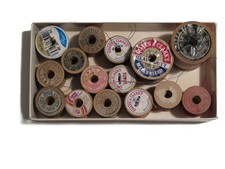 Lot Of 15 Coats Corticelli Belding Bros American Thread Co Spools Of Thread Used