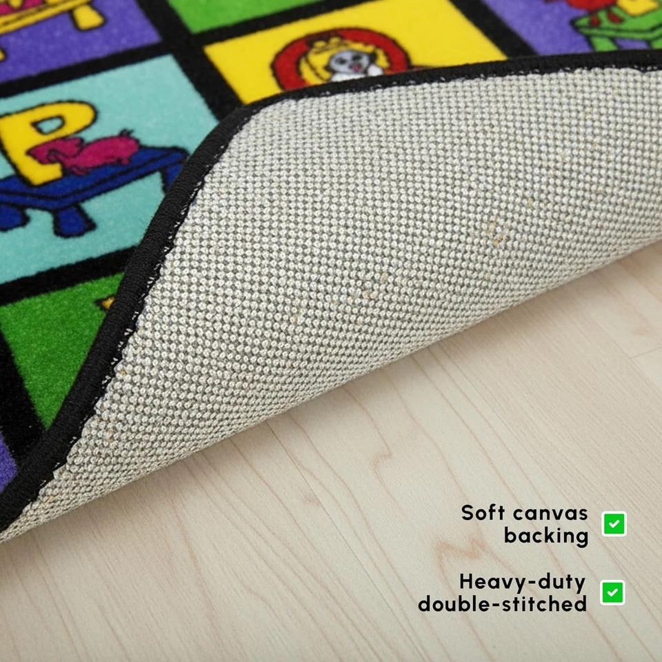 SAFECASTLE Kids My ABC Place Alphabet Rug 7'8x10'4 Colorful Learning Carpet - Image 4 of 4