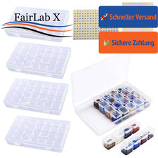 Aufbewahrungsbox 4 PCS Kunststoff Dosen 28 F&auml;cher f&uuml;r Diamant Painting Zubeh&ouml;r