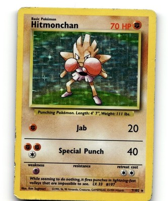 Hitmonchan Holo Holo Rare Base Set 007/102 HP DOM