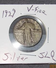 Very Fine SLQ Silver 1929 s San Francisco Mint Standing Liberty Quarter Old coin