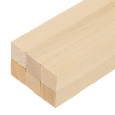 6Pcs Basswood Sticks, 9/16" x 9/16" x 12" Square Wooden Dowel Rods Strips