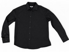 Versace Collection Men’s Black Textured Dress Shirt 16.5/42 Made Italy V300013