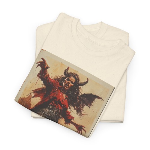 Demon Lady Gothic Graphic Tee Heavy Cotton Shirt, Alternative Style Horror Theme - Picture 27 of 47