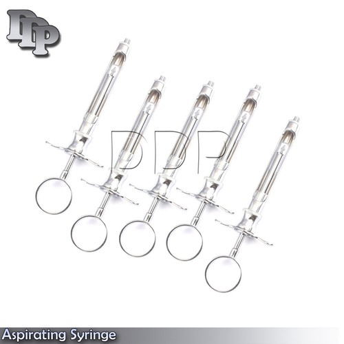 5 PCS Stainless Dental Aspirating Syringe 1.8ML Dentist Surgical Instruments - Picture 3 of 3