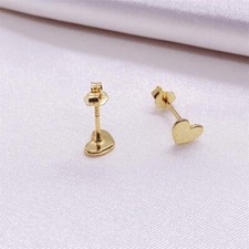 9ct gold on Silver stud earrings heart design 5 mm pair