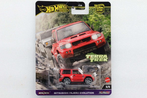 1:64 Hot Wheels Premium Mitsubishi Pajero Evolution Rot Terra Trek Nr. 5/5-image