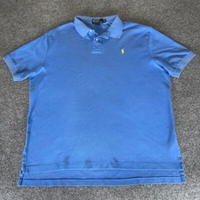 Polo Ralph Lauren Shirt XL Blue Classic Fit Short Sleeve Cotton Casual Mens Top