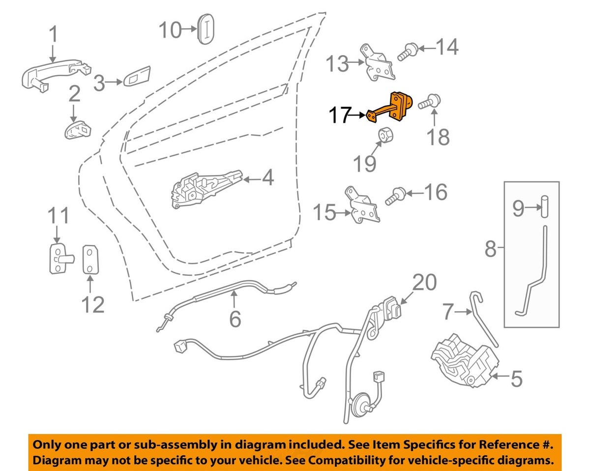 Chevrolet GM OEM 13-16 Malibu-Door Check Arm Stop Hinge Strap 