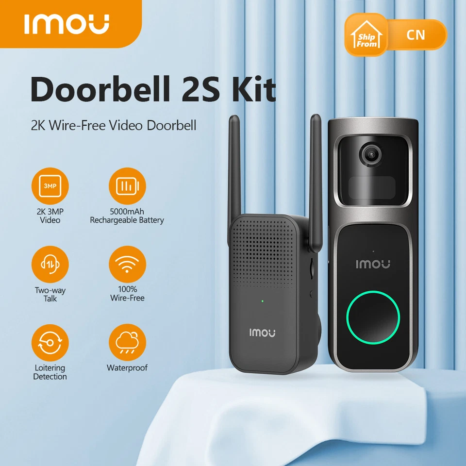 Imou Battery Video Doorbell Plus with Chime DB2S 3MP - Image 2 of 4