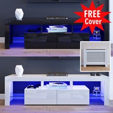 160cm TV Unit Cabinet Stand With LED Light Entertainment Free Radiator Cover
