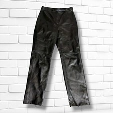 Black Leather Pants High Waist Vintage 90s Jacqueline Ferrar Size 8