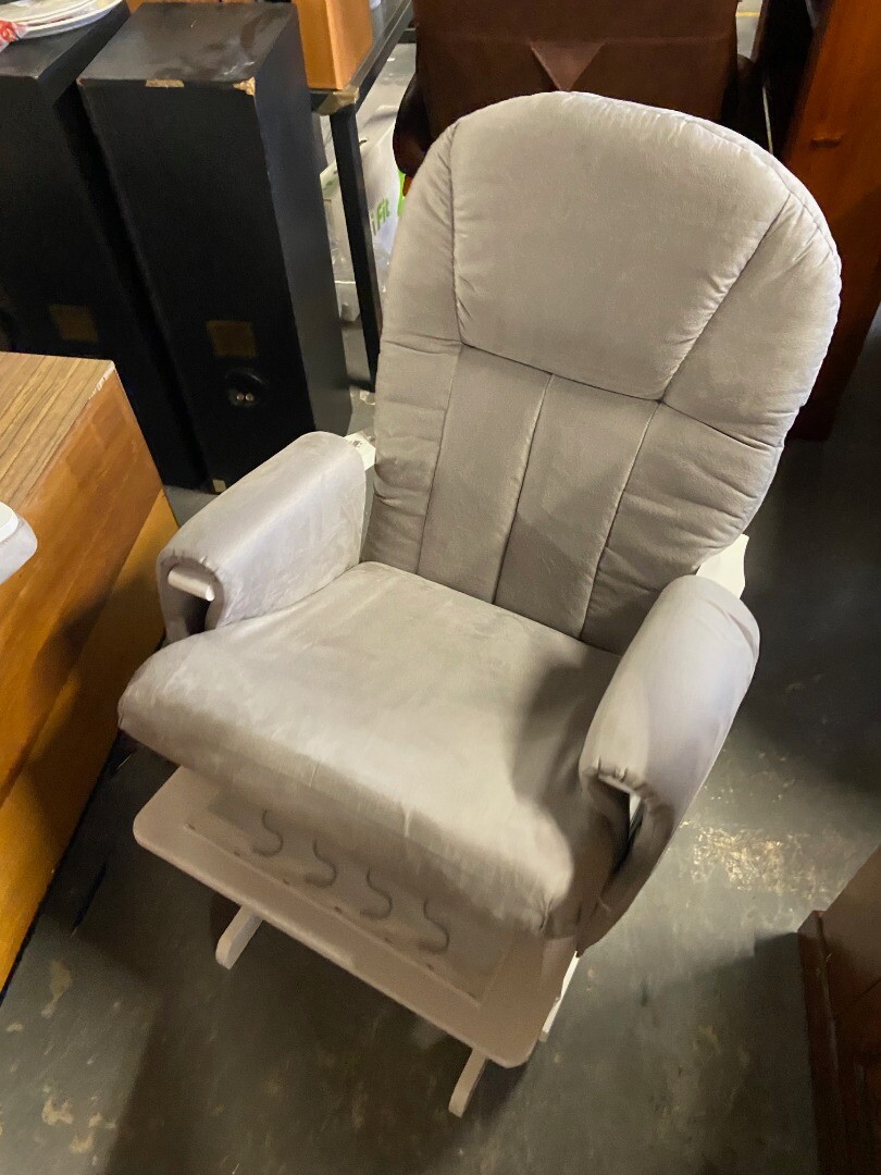 Mothercare Gibraltar Nursing Rocking Chair & Footstool in Grey & White