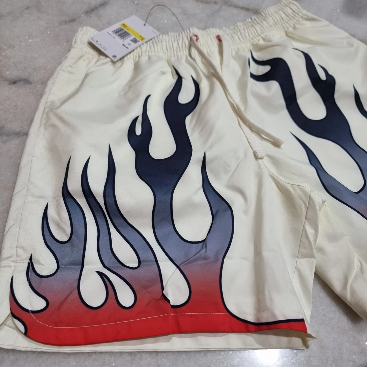 Men s Nike Sportswear Flames Fire Shorts Beach Trunks DV9628 133 Small J3