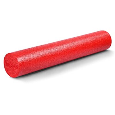24'' Soft-Density Round Foam Roller for Balance Strengthening Flexibility, Red