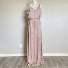  Show Me Your Mumu Sz XXL Kendall Maxi Dress Low Back Metallic Shiny Mauve  