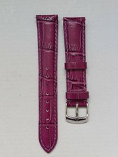 18mm DARK Purple Genuine Leather interchangeable Watch Band Strap 4 Michele Deco