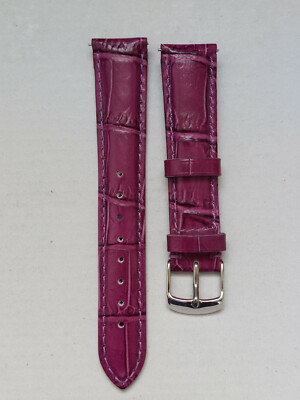 18mm DARK Purple Genuine Leather interchangeable Watch Band  display picture 1