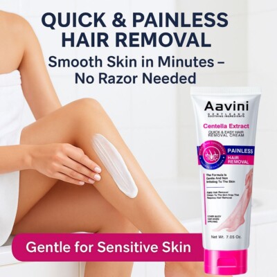 Hair Removal Cream 200g   Painless for Men & Women with Soothing Plant Extracts