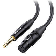 6.35Mm 1/4 Inch TRS to XLR Cable - 25Ft, Male to Female, XLR to 1/4 Cable