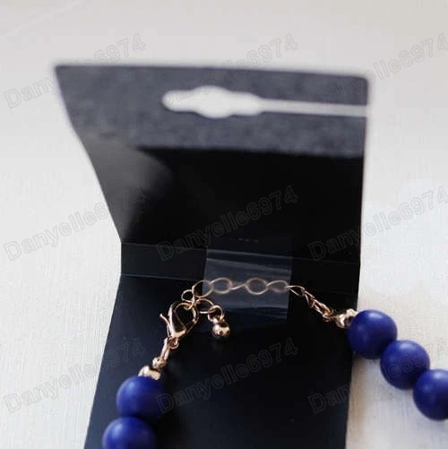 COLLAR COLLAR GRANDE AZUL MARINO OSCURO chapado en oro GRUESO BOHO CUENTAS cobalto RETRO Foto 2 de 4