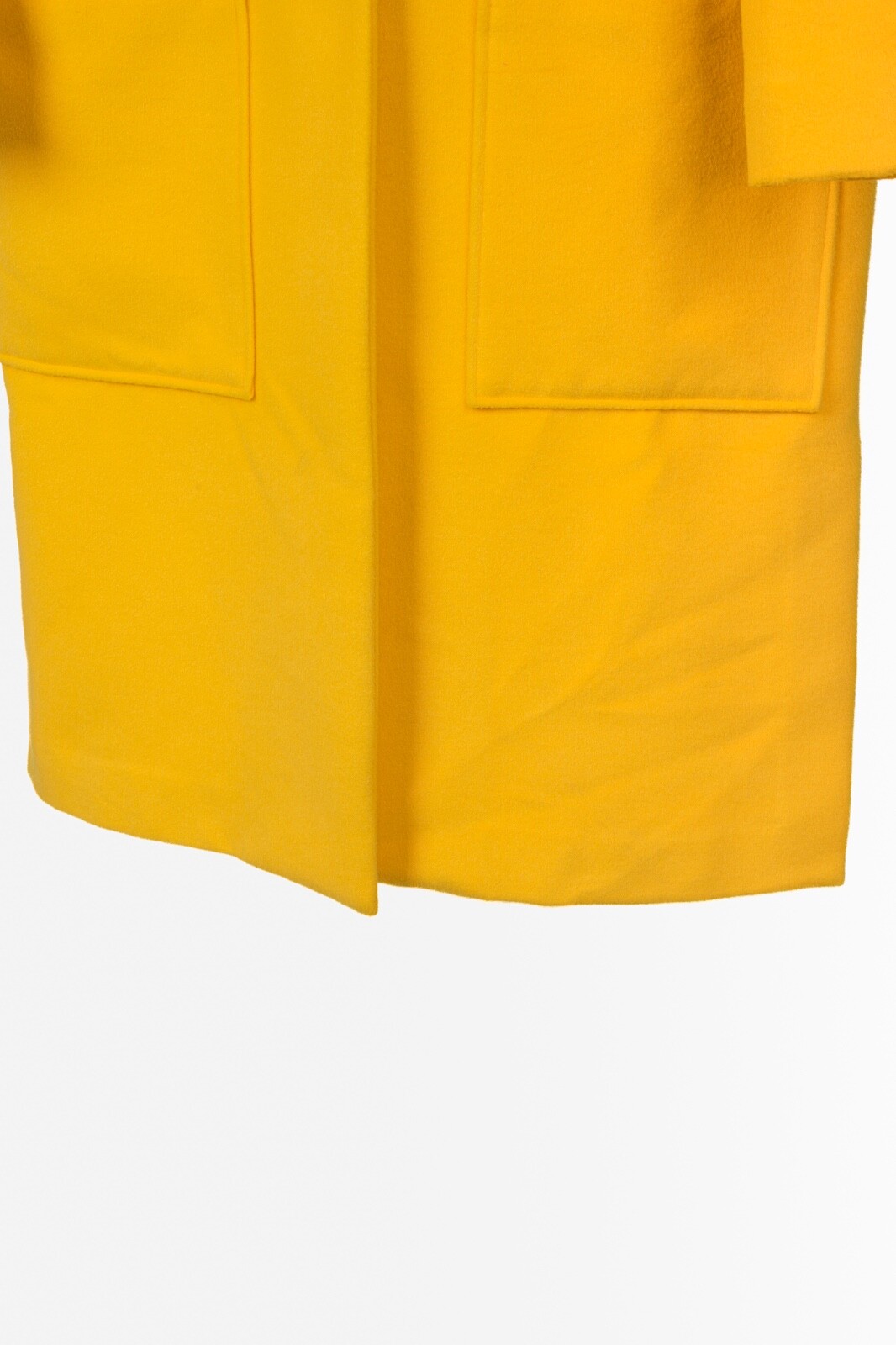 Something Navy Yellow Felt Patch-Pocket Over Coat… - image 8