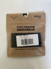 NEW Victoria's Secret PINK Period Panty Hipster Black XS S