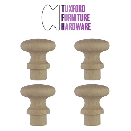 * Pequeña perilla de cajón de madera de haya con espiga de 21 mm (4/5") de diámetro ELIGE CANTIDAD + - Imagen 4 de 7