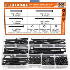 400 Pieces M3 X 30Mm /35Mm /40Mm /45Mm /50Mm, Hex Socket Head Cap Metric Screws