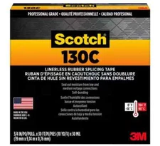 Scotch Linerless Rubber Splicing Tape (130C): 3/4 in. x 30 ft. (Black)