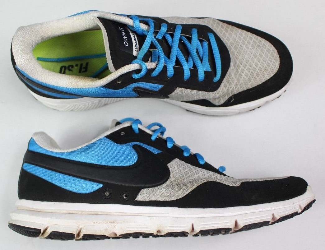 Nike Lunarfly iD running shoe women's 10 fitsole grey blue