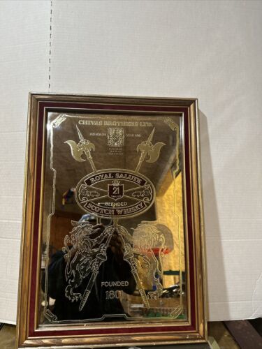 Royal Salute Scotch Whiskey bar mirror. Chivas Brothers LTD, Aberdeen Scotland