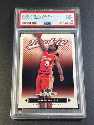 LEBRON JAMES 2003 UPPER DECK MVP #201 ROOKIE CARD RC PSA 9