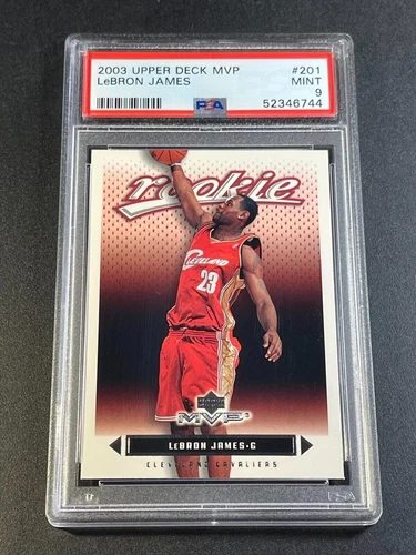 LEBRON JAMES 2003 UPPER DECK MVP #201 ROOKIE CARD RC PSA 9 CAVALIERS LAIERS NBA
