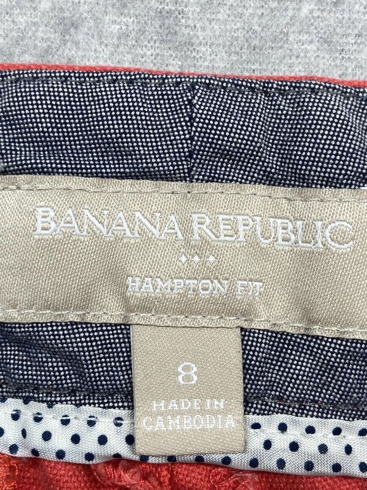 Pantalones Cortos Banana Republic Mujer Medianos Naranja Bolsillos Frontales Informales Playa Costera Foto 2 de 4