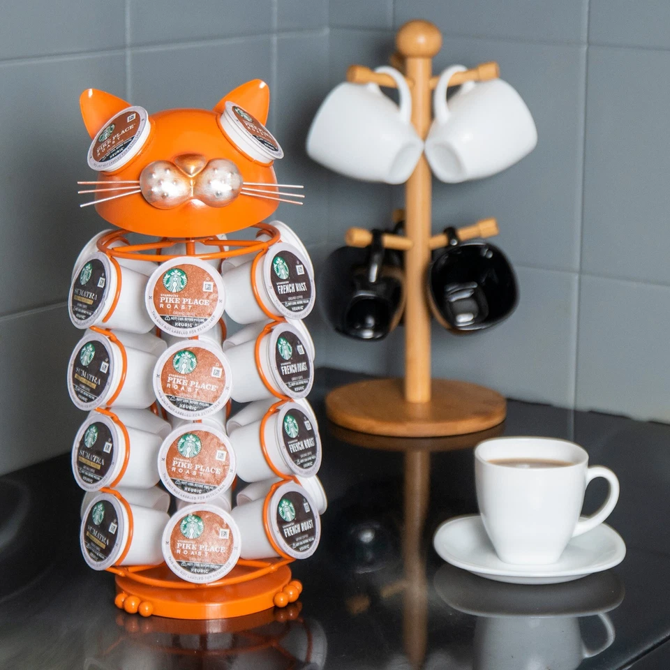 Hecho Fácil Kit Carrusel Soporte para Cápsulas de Café, Compatible con K-Cups (Gallo Rojo) Foto 4 de 4