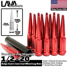 20x Red 1/2-20 Spike Lug Nut Fit Ford Explorer Taurus Mustang Ranger LTD Flex