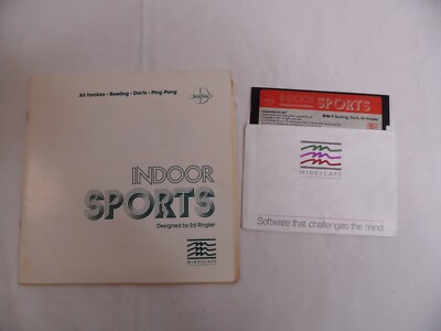 Commodore 64 | Indoor Sports | Mindscape  Floppy Disk, Manual - tested