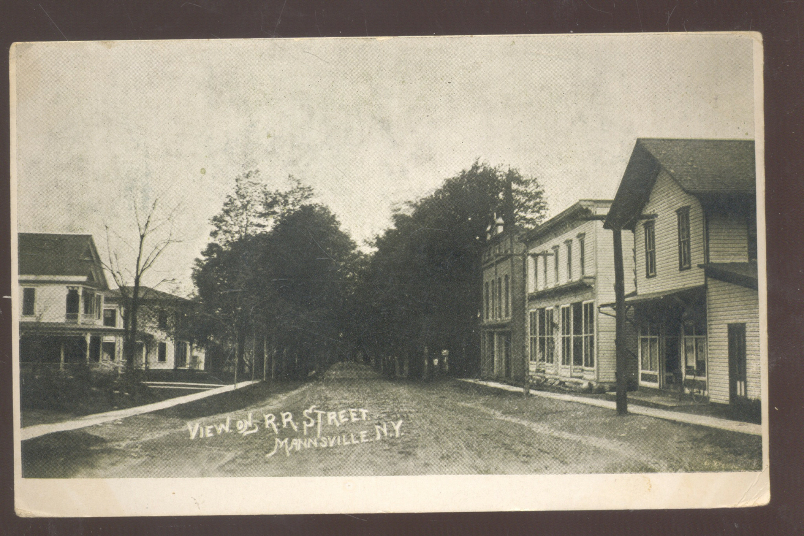 MANNSVILLE NEW YORK DOWNTOWN MAIN STREET SCENE DIRT VINTAGE POSTCARD eBay