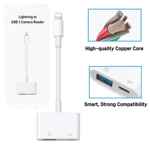 iOS Camera Storage Adapter 8 Pin USB 3.0 Flash Drive OTG For Apple iPhone iPad - Picture 2 of 20