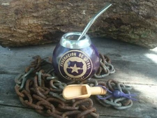 Federacion de Futbol de Chile - Hand Made Gourd + BONUS SPOON For Yerba Mate