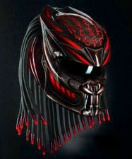 PREDATOR HELMET CUSTOM RED FIRE ( DOT & ECE CERTIFIED )