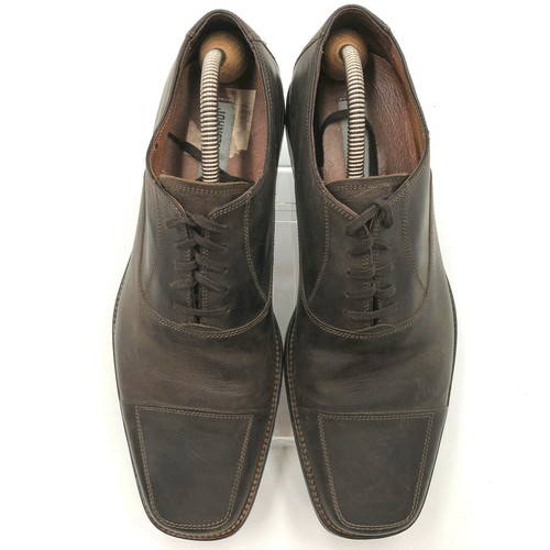 Johnston Murphy Italien braun Leder eckige Kappe Zehe Oxford Herren 9 M - Bild 2 von 11